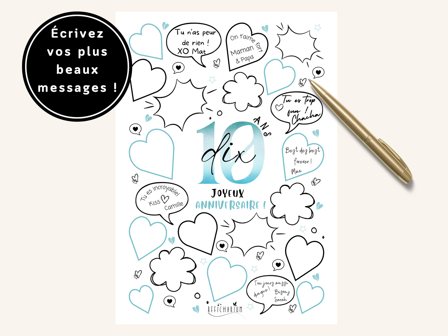 Affiche anniversaire 10 ans - BLEU