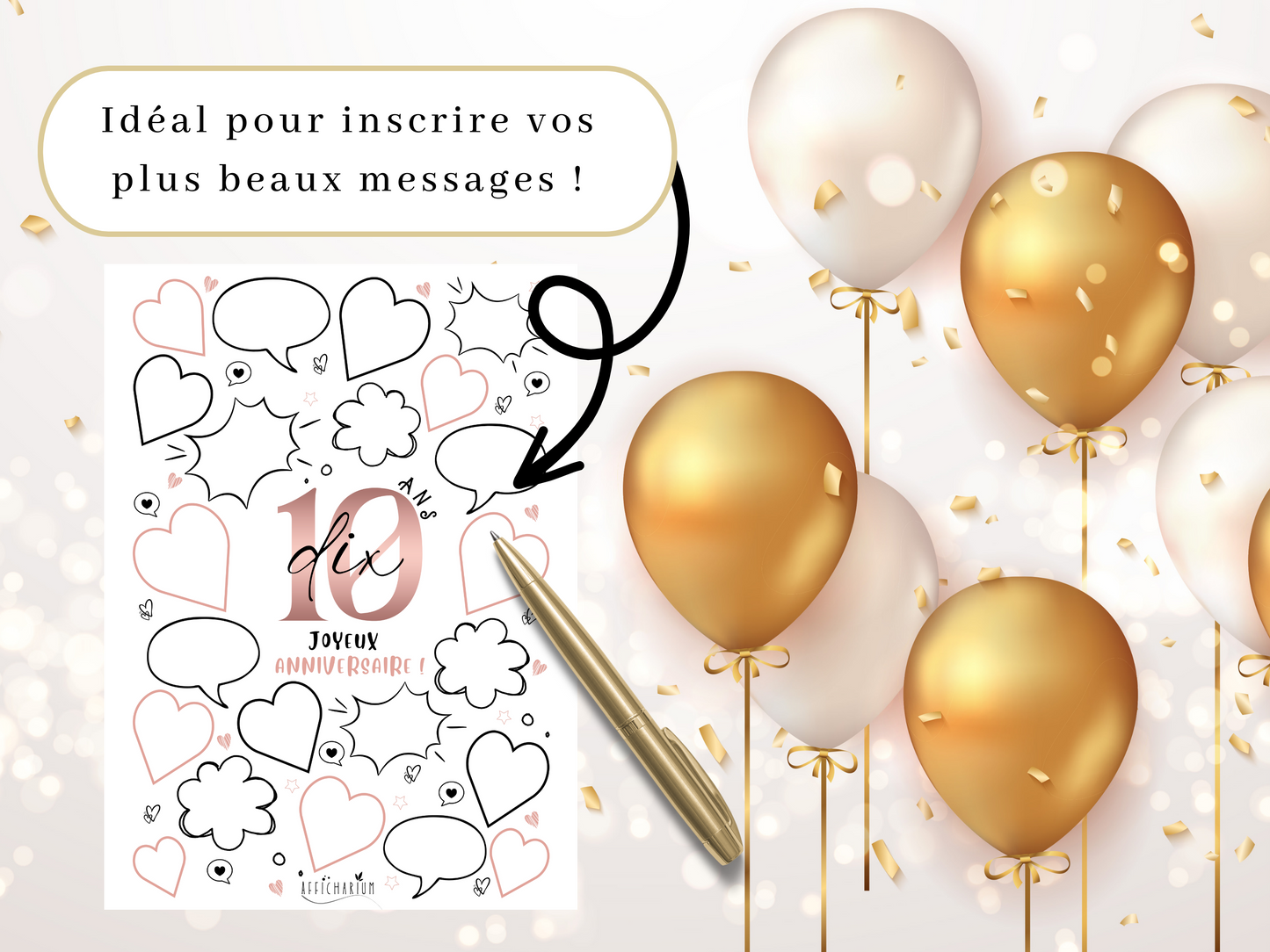 Affiche anniversaire 10 ans - ROSE
