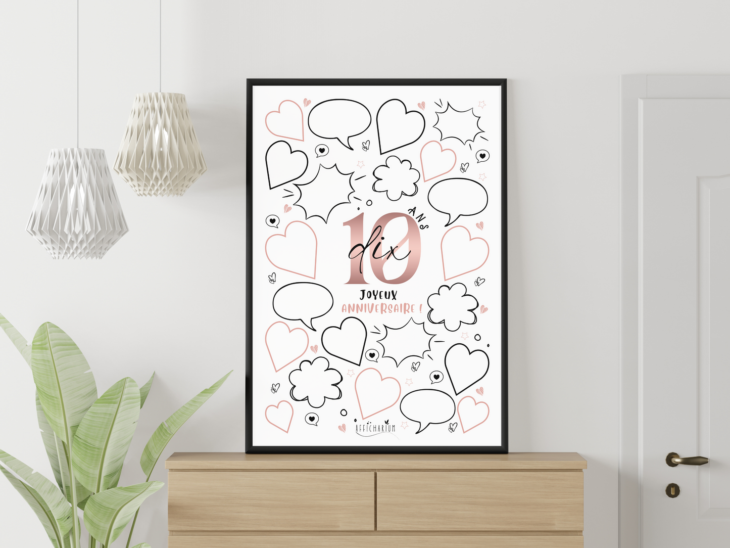 Affiche anniversaire 10 ans - ROSE