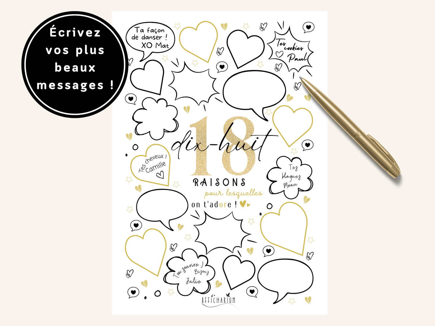 Affiche anniversaire 18 ans - OR