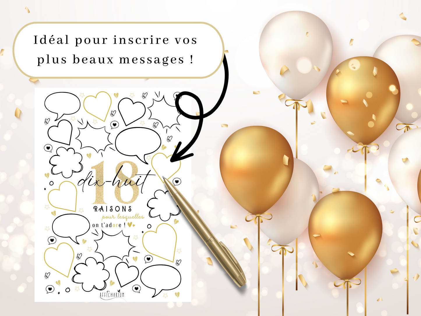 Affiche anniversaire 18 ans - OR
