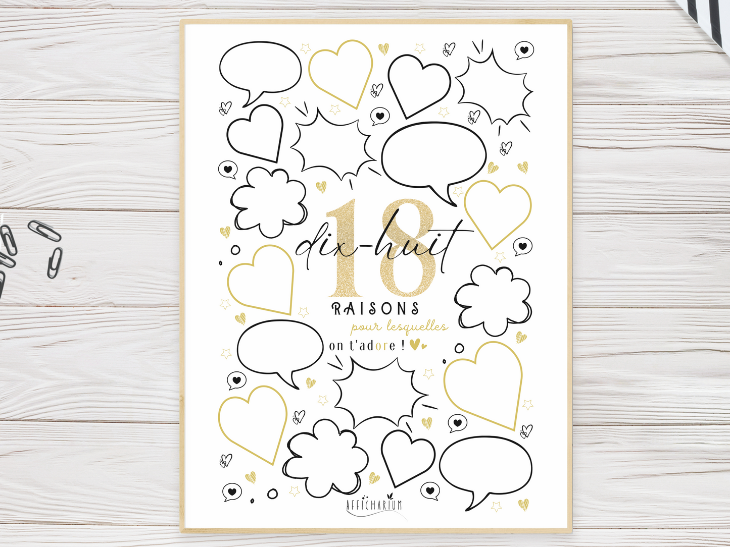 Affiche anniversaire 18 ans - OR