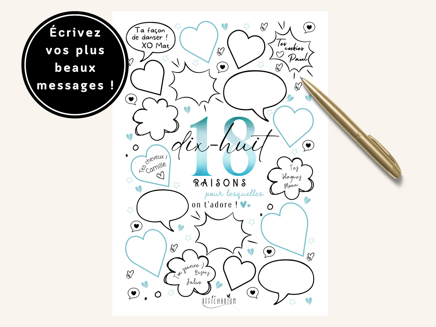 Affiche anniversaire 18 ans - BLEU