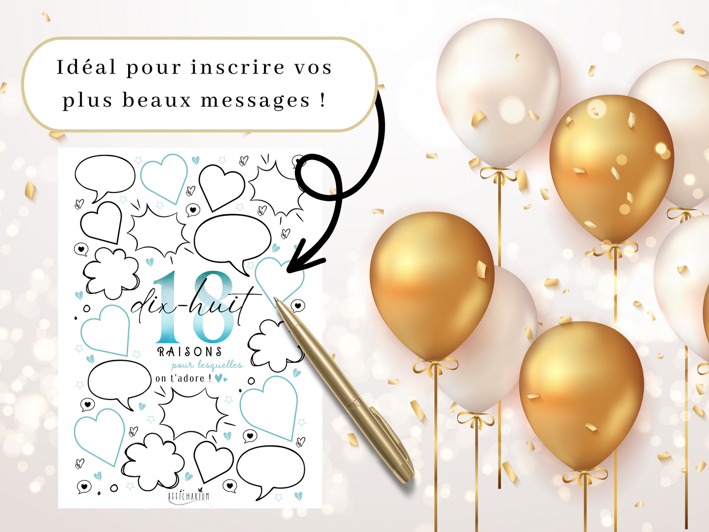 Affiche anniversaire 18 ans - BLEU