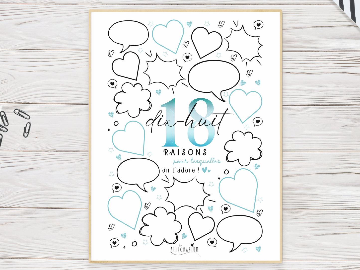 Affiche anniversaire 18 ans - BLEU