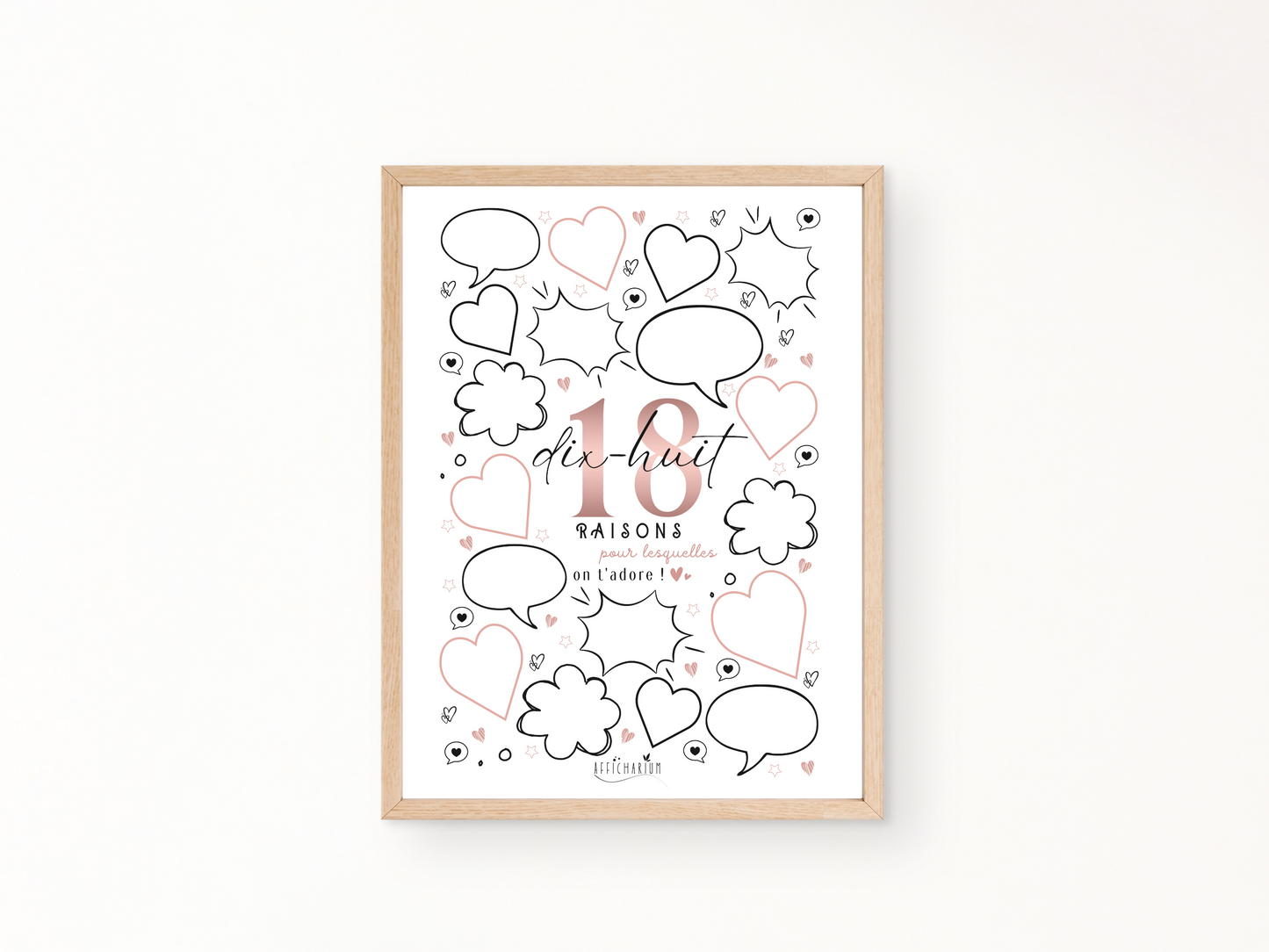 Affiche anniversaire 18 ans - ROSE