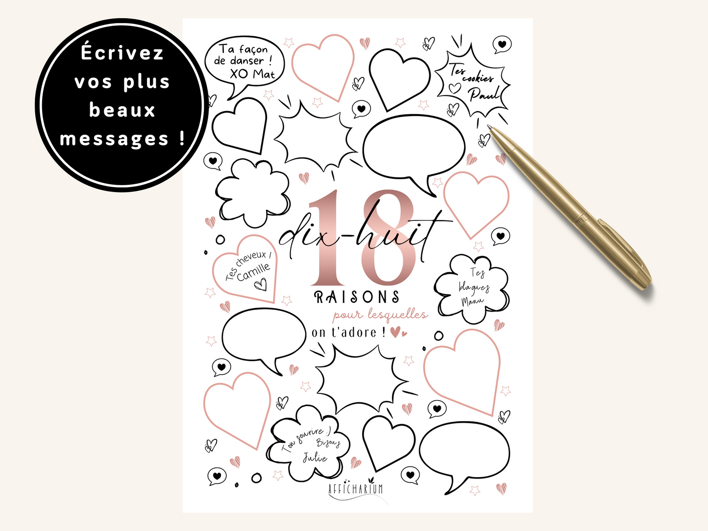 Affiche anniversaire 18 ans - ROSE