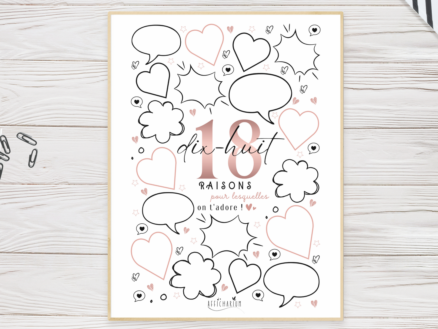 Affiche anniversaire 18 ans - ROSE