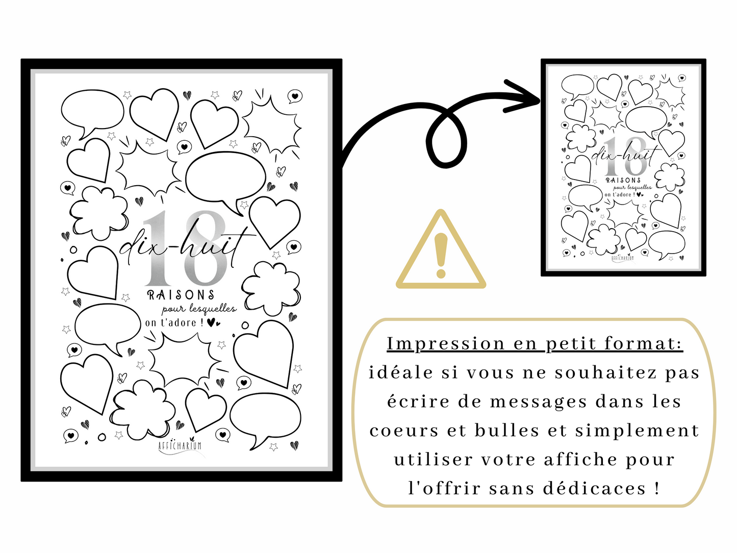 Affiche anniversaire 18 ans - NOIRE