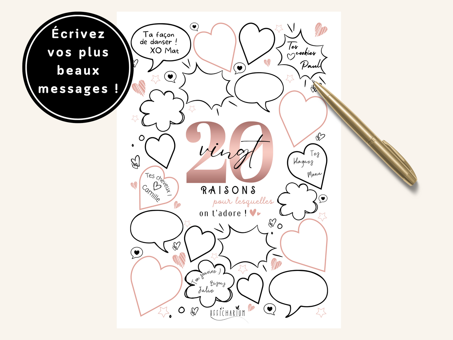 Affiche anniversaire 20 ans - ROSE