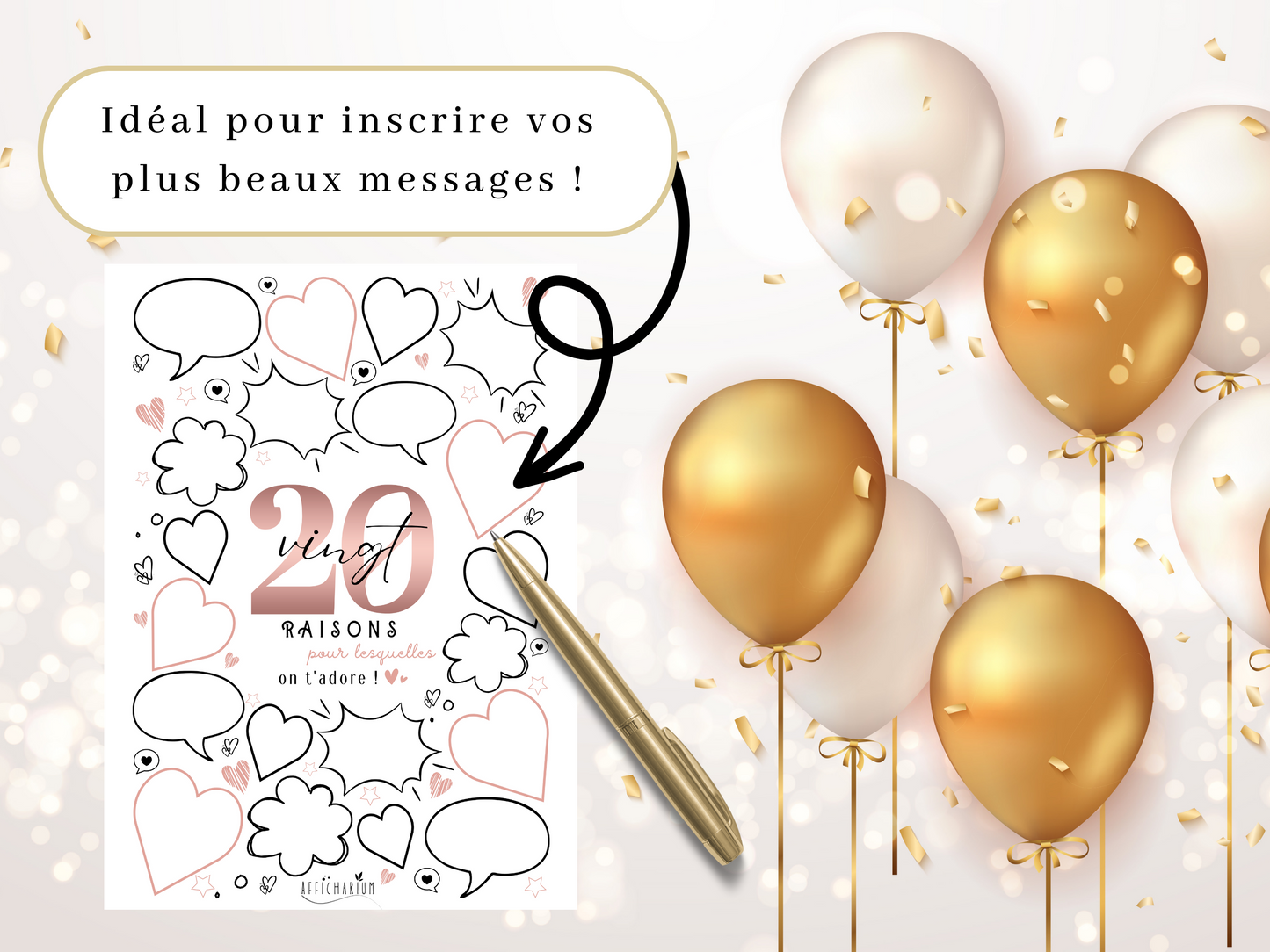 Affiche anniversaire 20 ans - ROSE