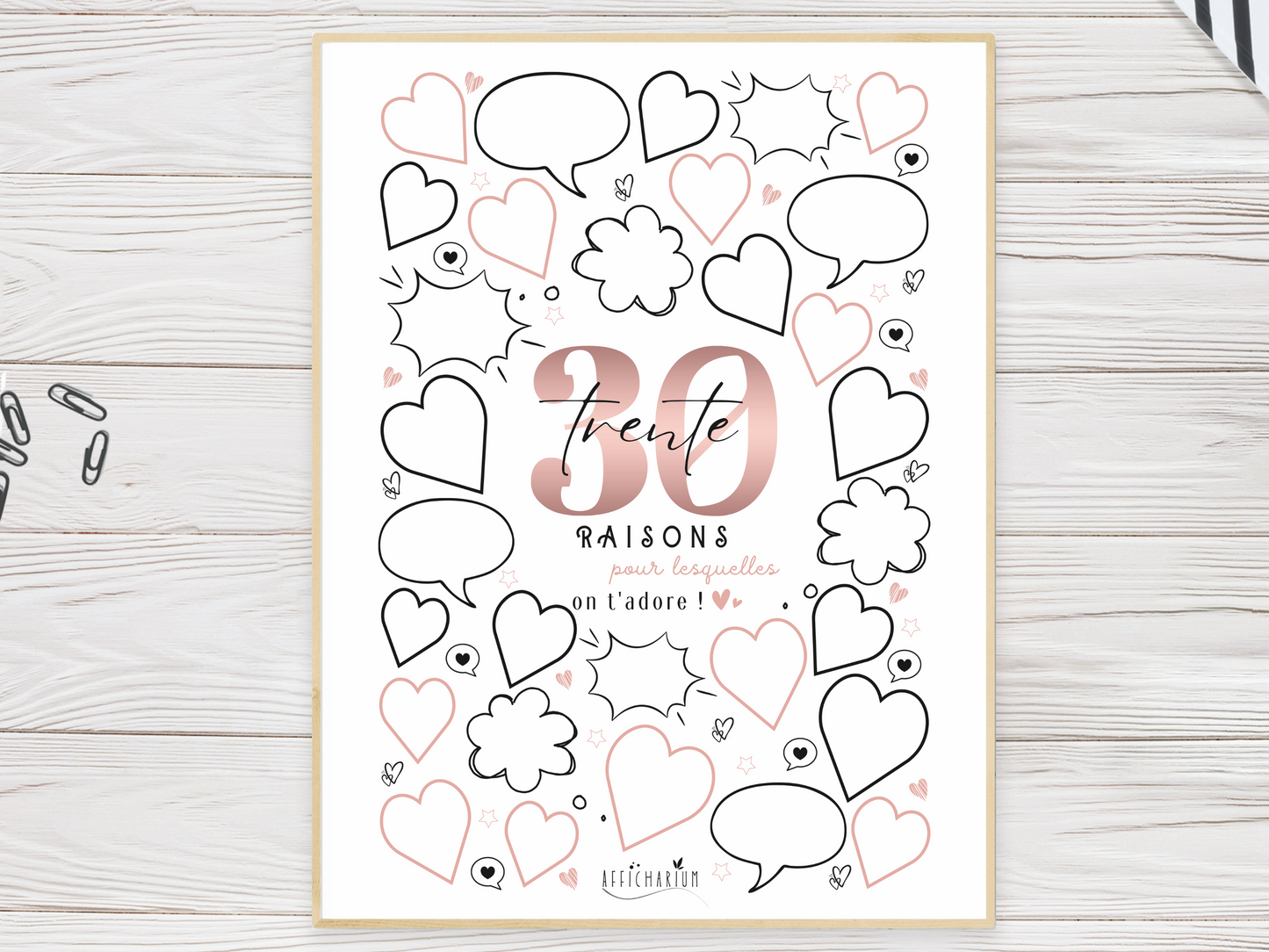 Affiche anniversaire 30 ans - ROSE