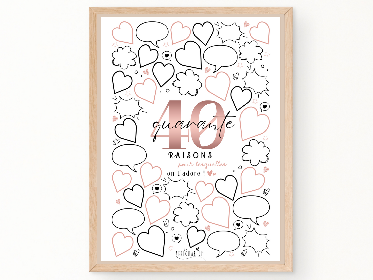 Affiche anniversaire 40 ans - ROSE