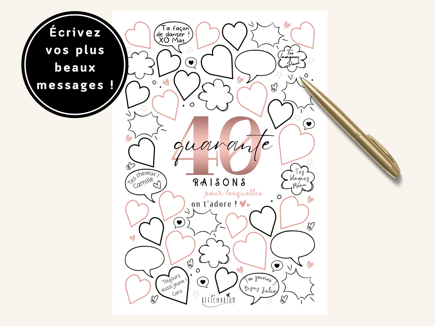 Affiche anniversaire 40 ans - ROSE
