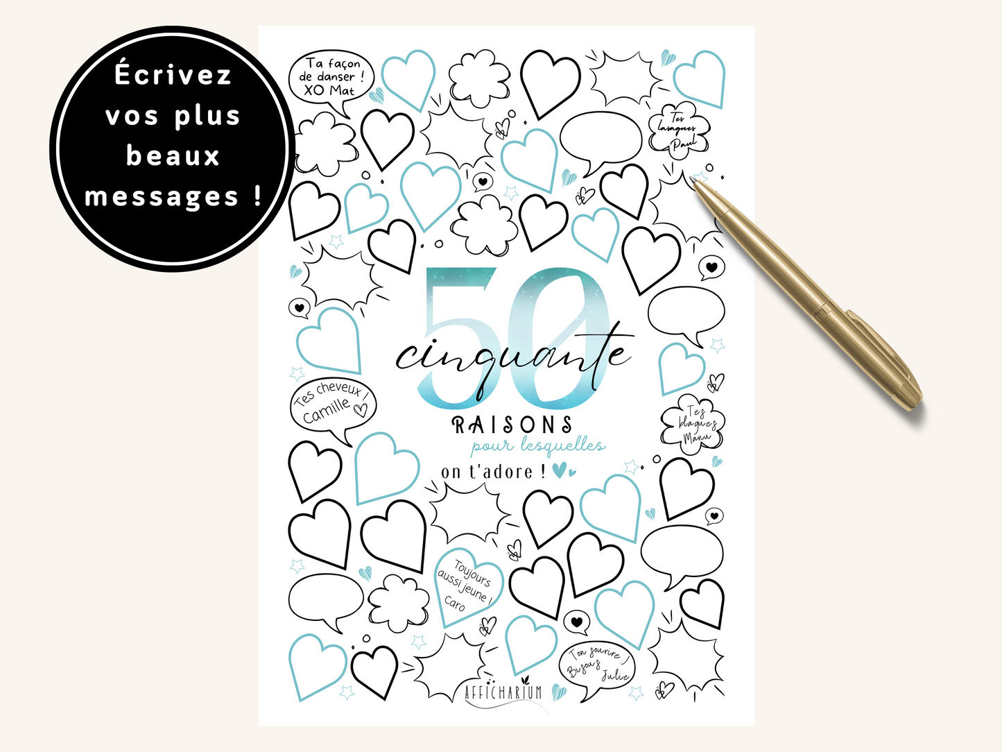 Affiche anniversaire 50 ans - BLEU