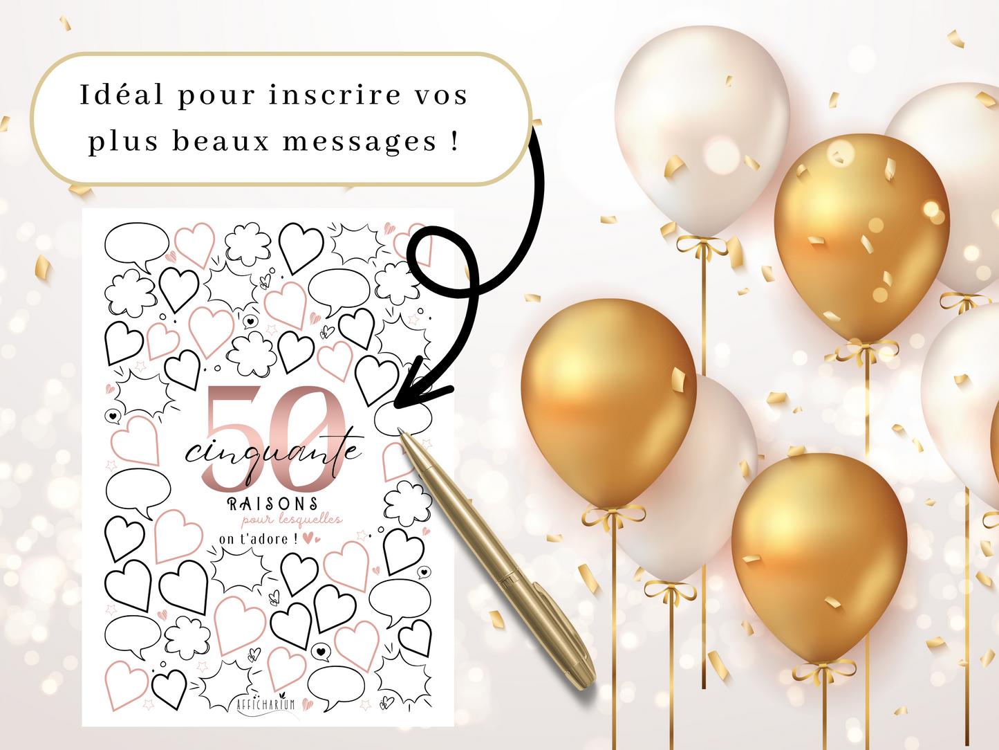 Affiche anniversaire 50 ans - ROSE