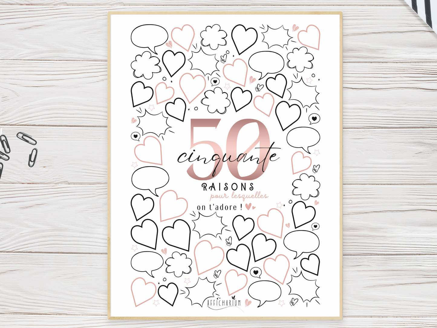 Affiche anniversaire 50 ans - ROSE