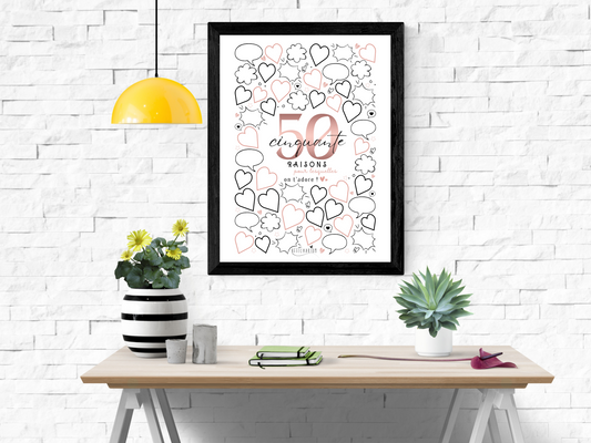 Affiche anniversaire 50 ans - ROSE