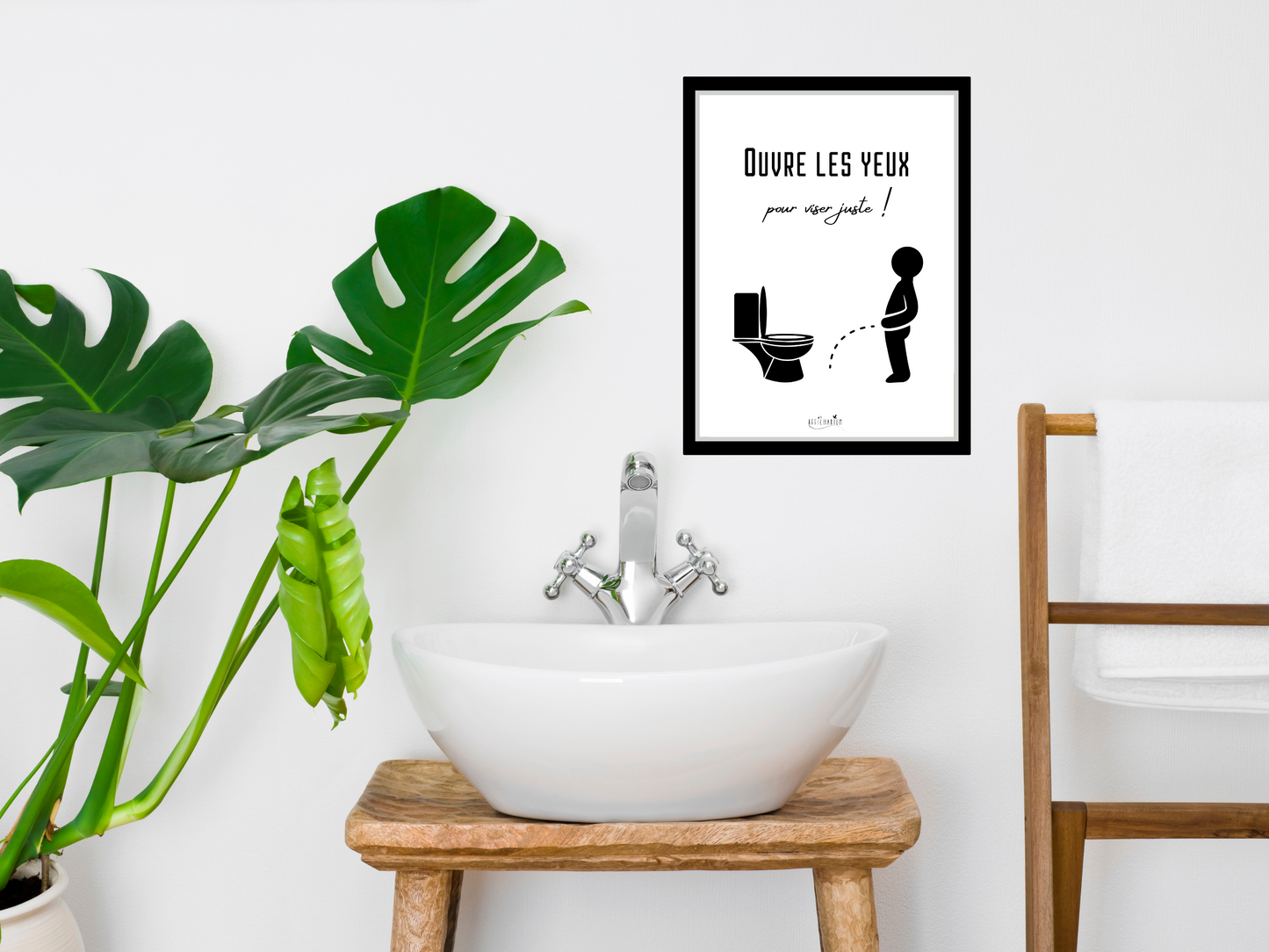 Affiche toilettes humour - Ouvre les yeux
