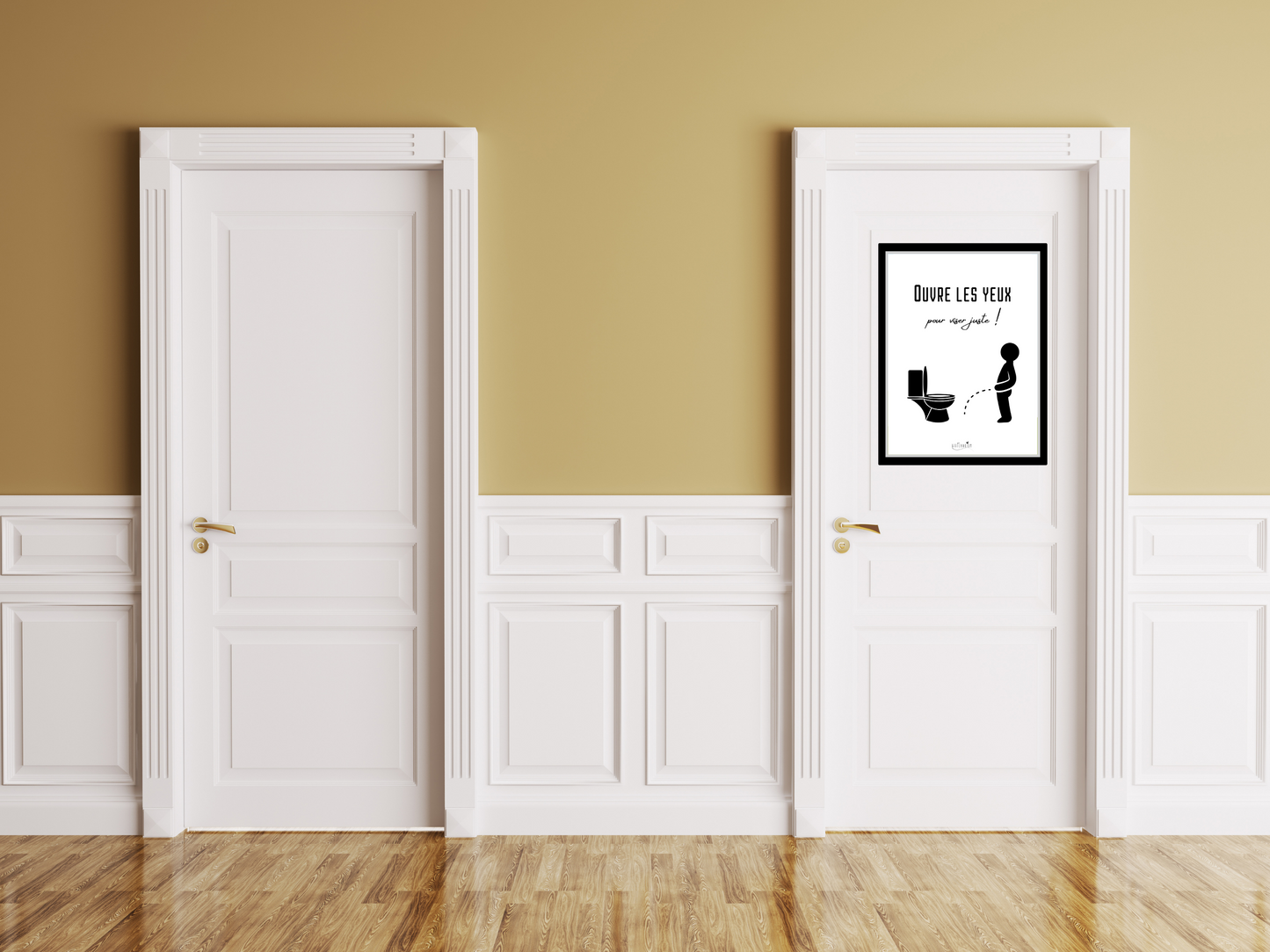 Affiche toilettes humour - Ouvre les yeux