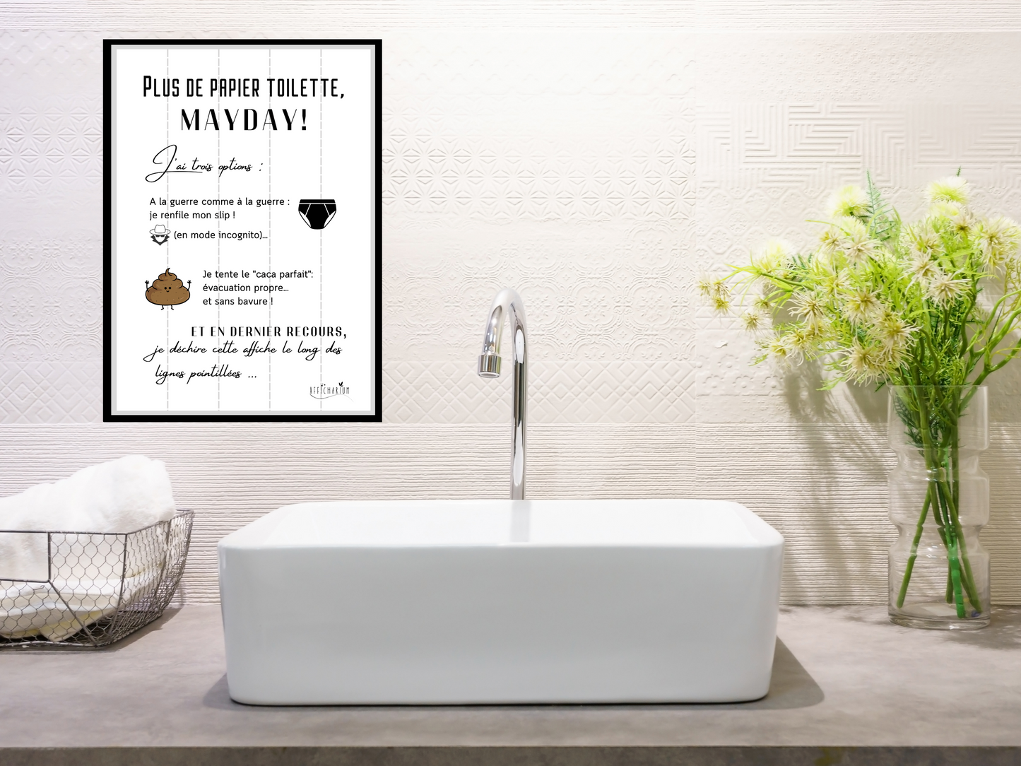 Affiche toilettes humour - MAYDAY !