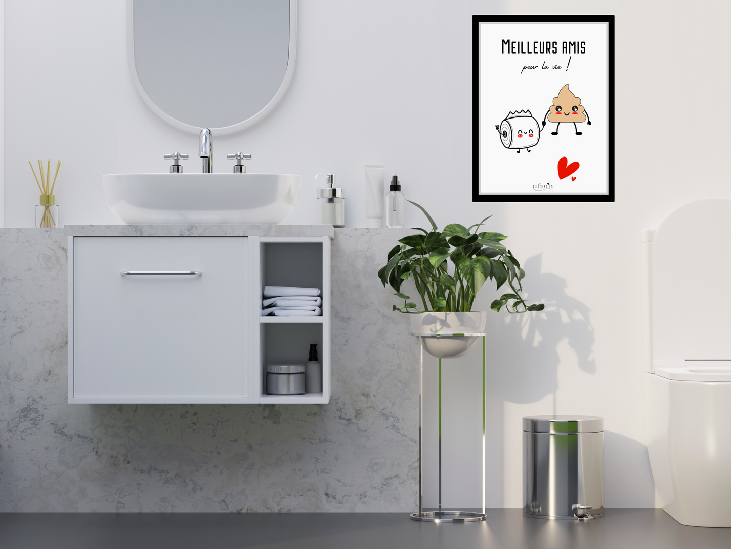 Affiche toilettes humour - Meilleurs amis...