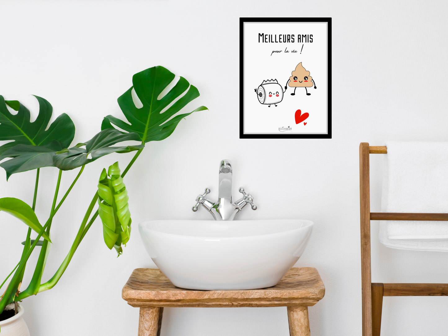 Affiche toilettes humour - Meilleurs amis...