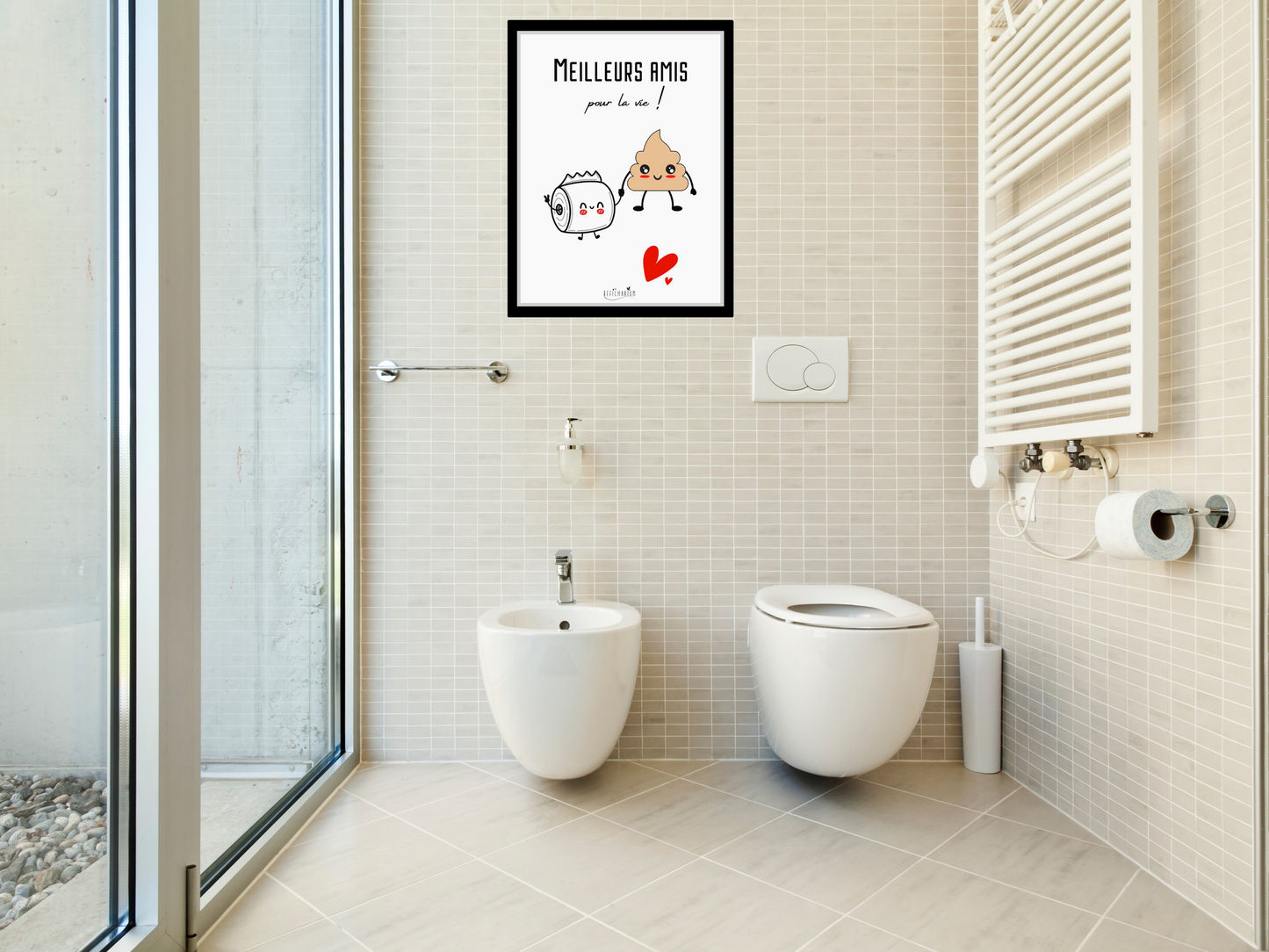Affiche toilettes humour - Meilleurs amis...