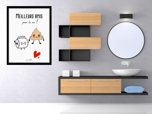 Affiche toilettes humour - Meilleurs amis...