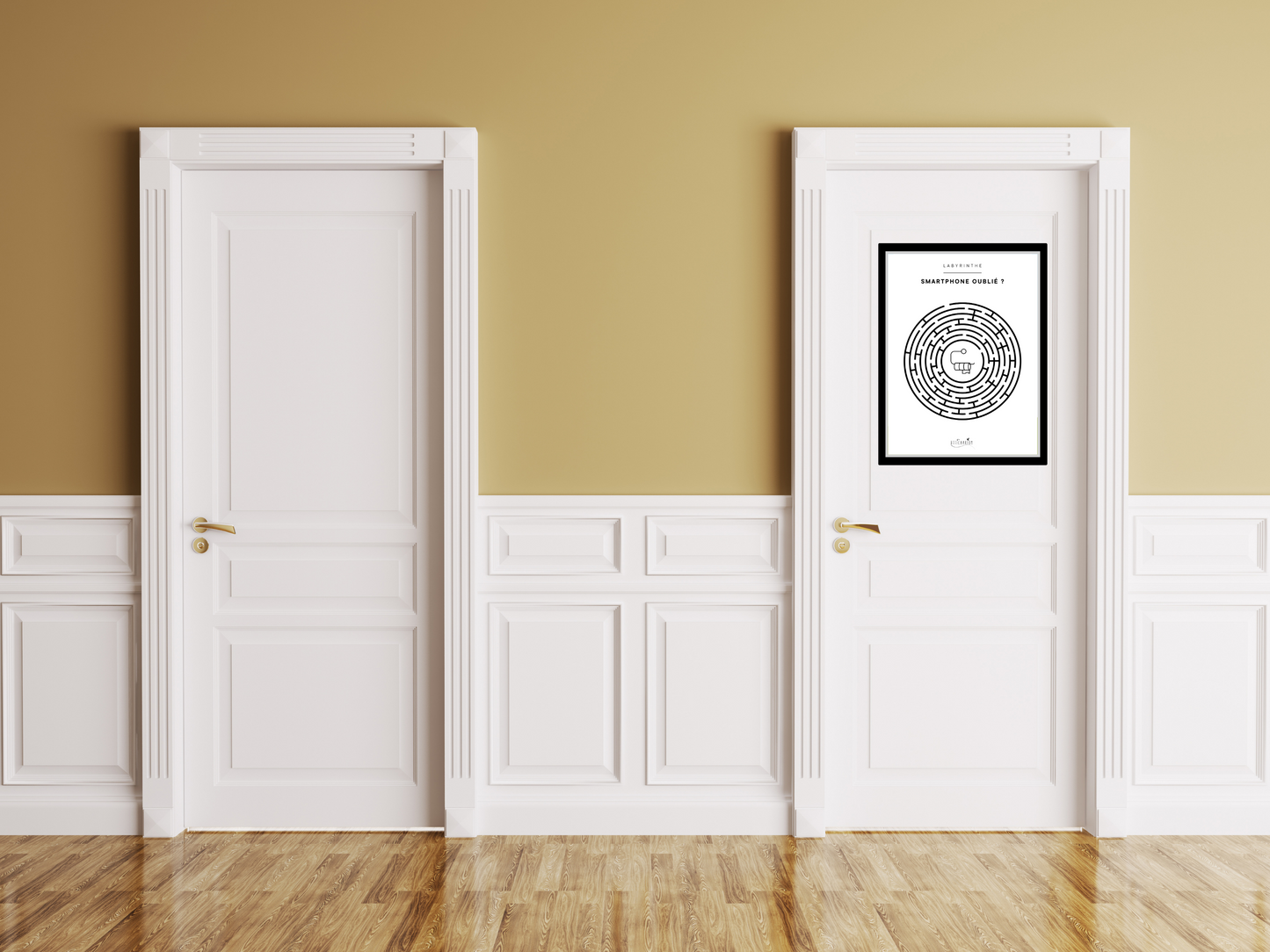 Affiche toilettes labyrinthe