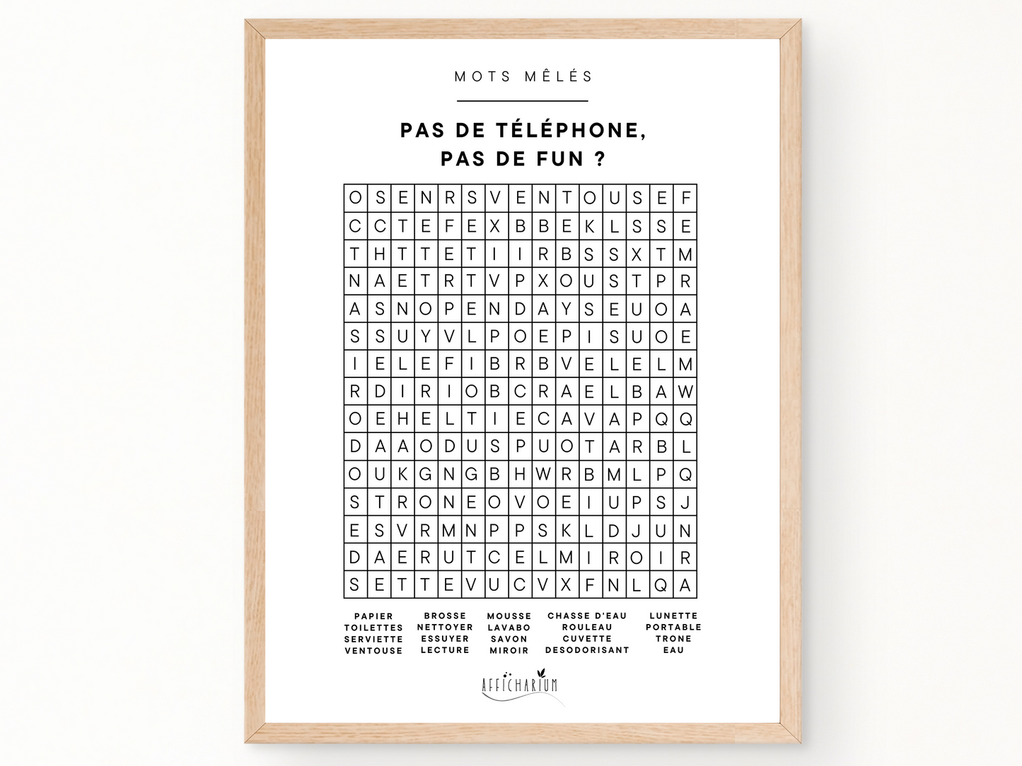 Affiche toilettes mots mêlés