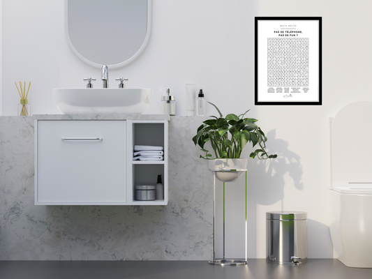 Affiche toilettes mots mêlés