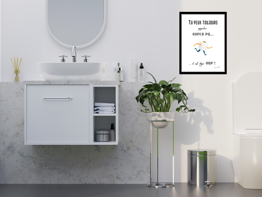 Affiche toilettes humour - Super PQ