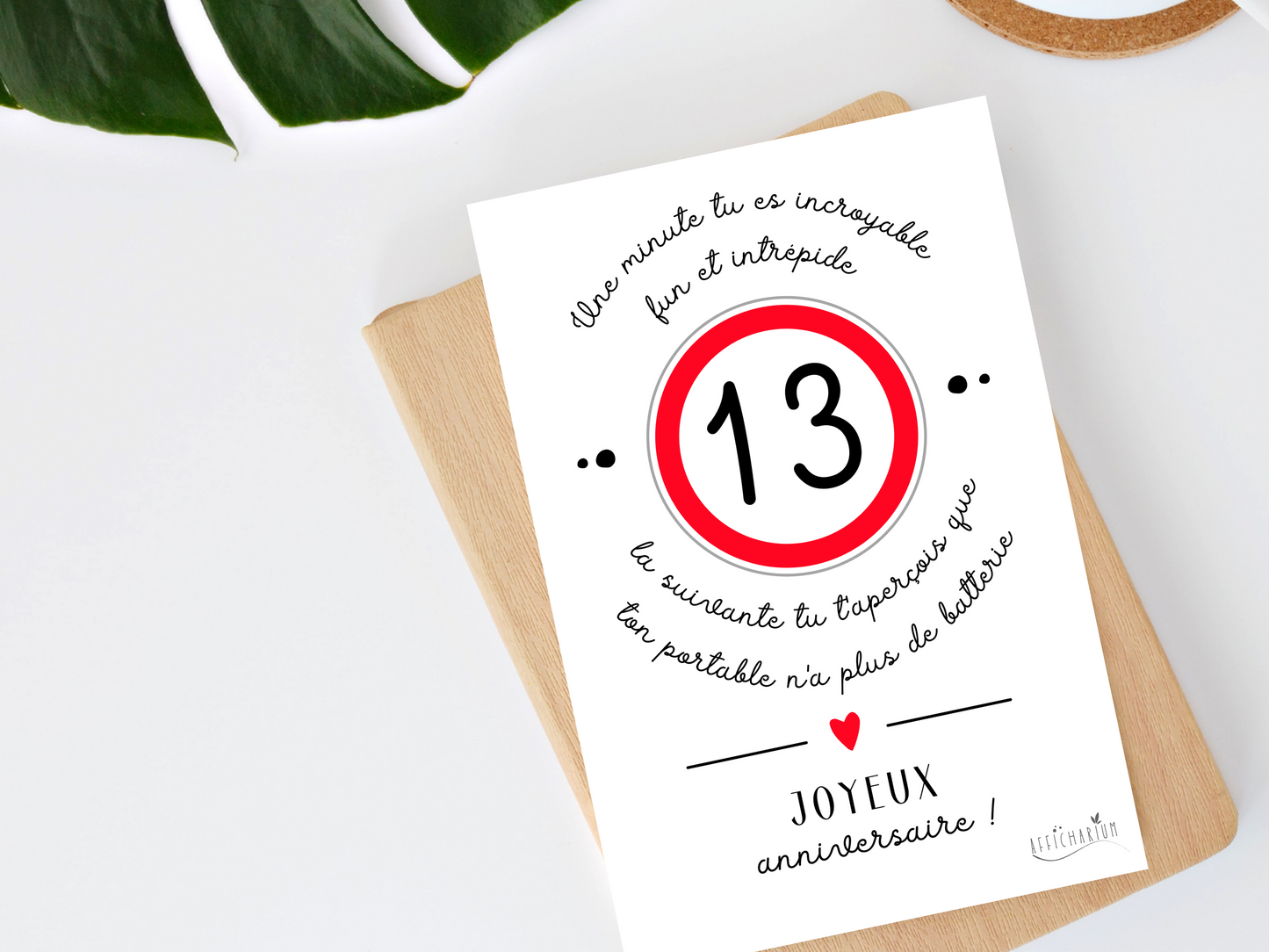 Carte anniversaire ado humour - 13 ans
