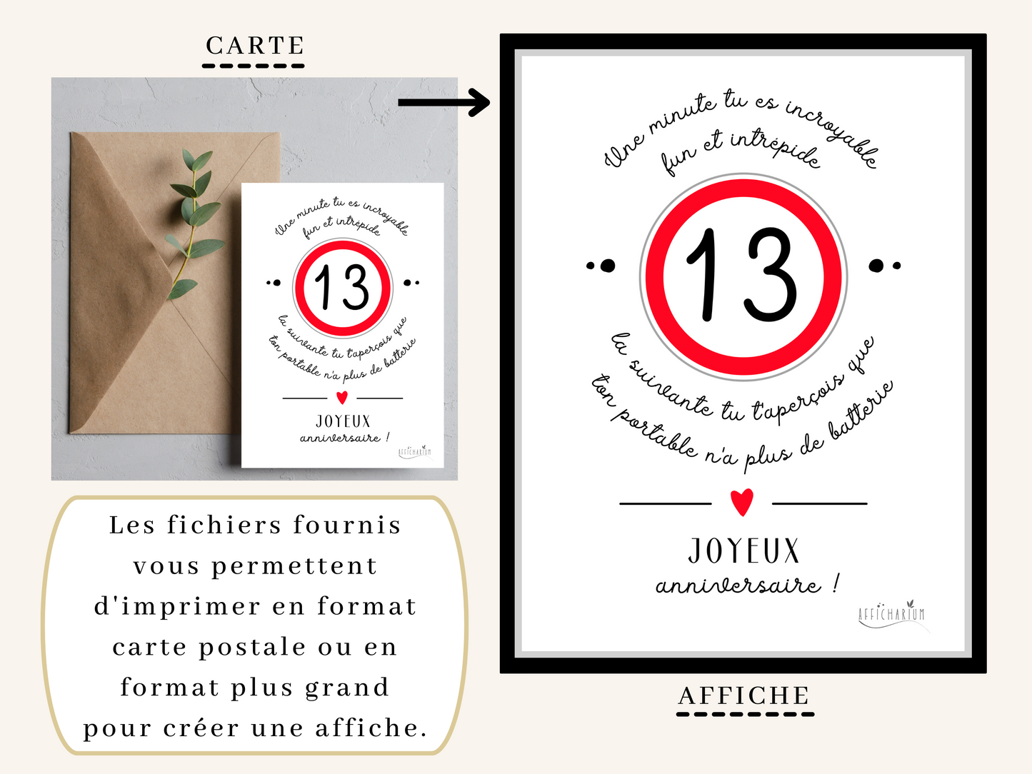 Carte anniversaire ado humour - 13 ans