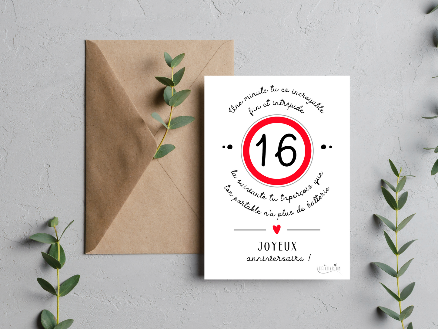 Carte anniversaire ado humour - 16 ans