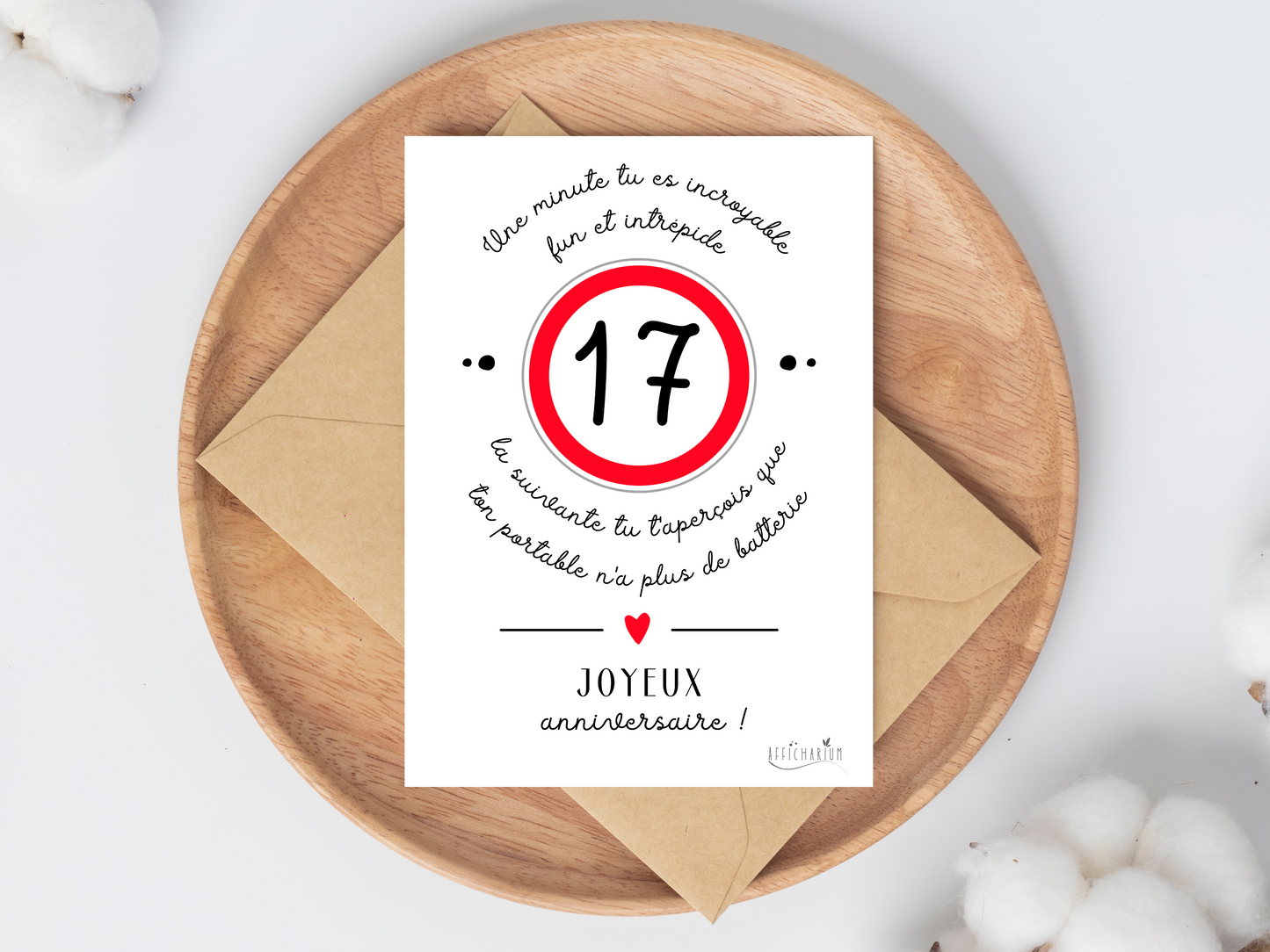 Carte anniversaire ado humour - 17 ans