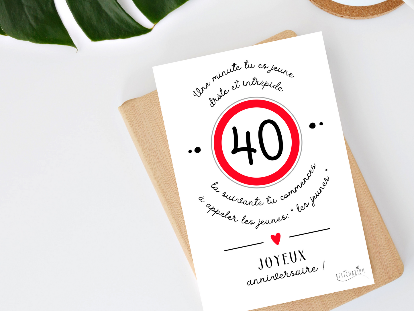 Carte anniversaire humour - 40 ans