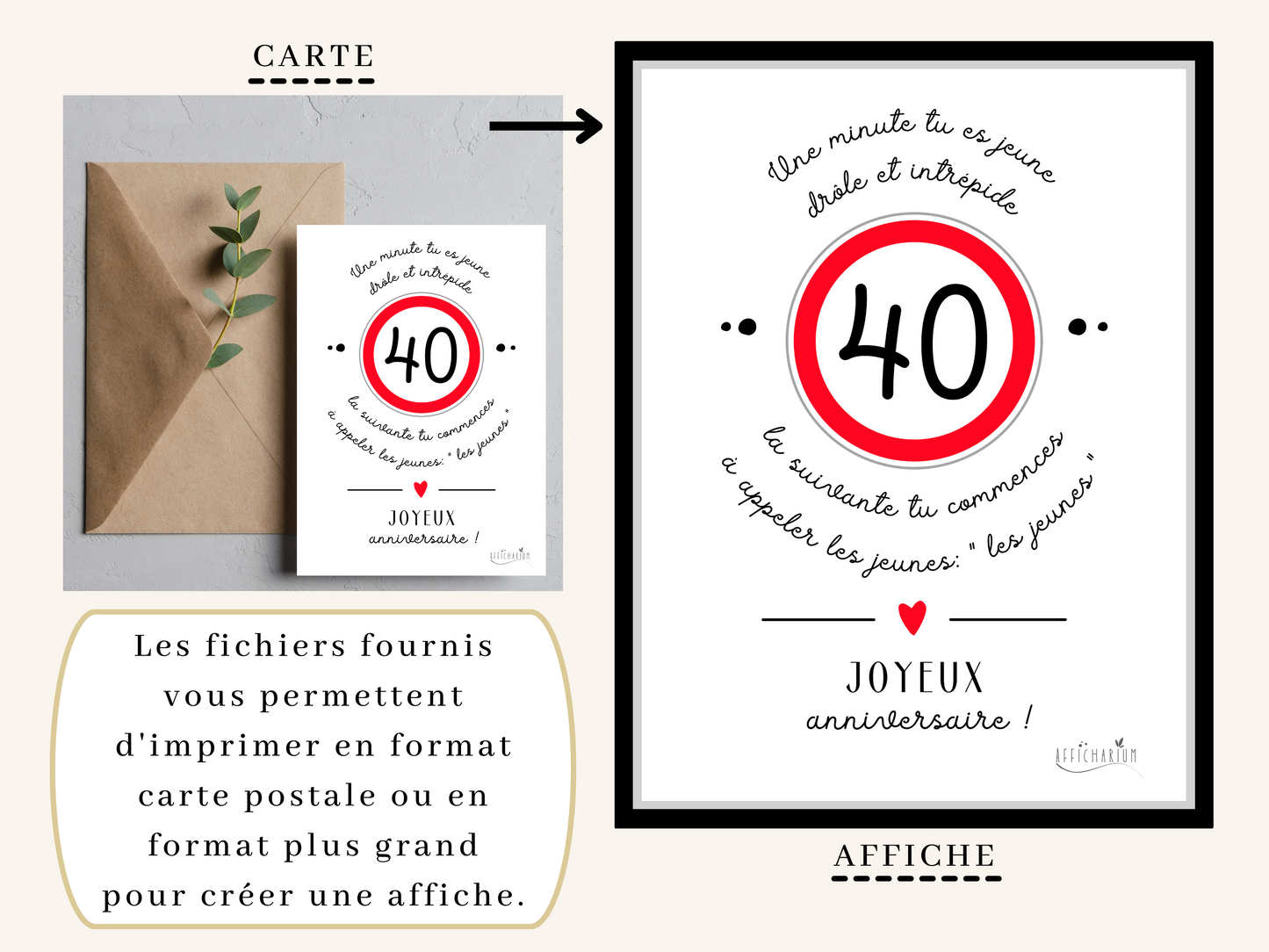 Carte anniversaire humour - 40 ans