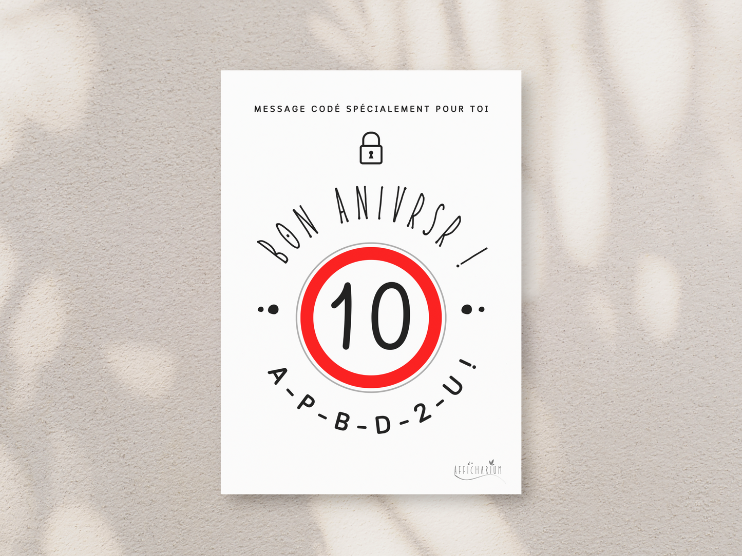 Carte anniversaire humoristique ado - 10 ans