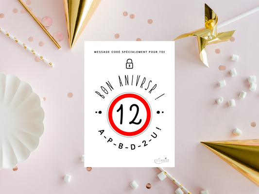 Carte anniversaire humoristique ado - 12 ans