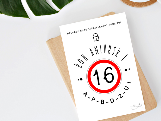 Carte anniversaire humoristique ado - 16 ans