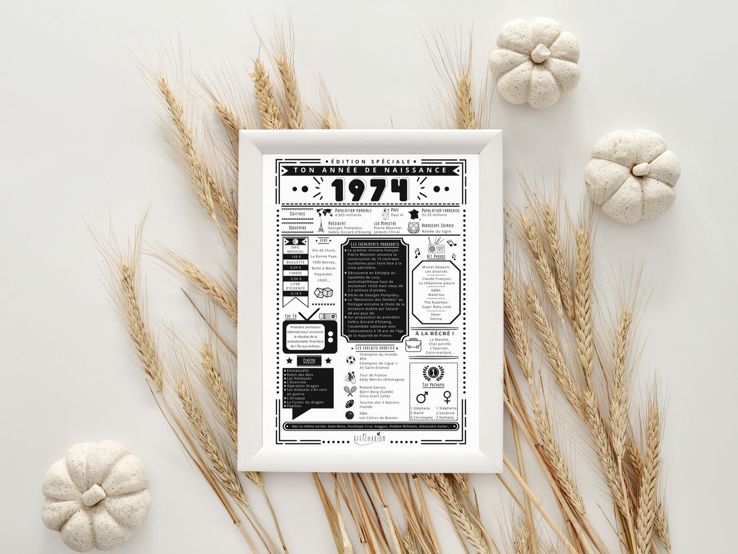 Journal de naissance 1974