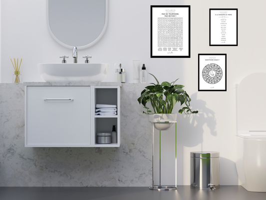 Affiches toilettes - LOT DE 3