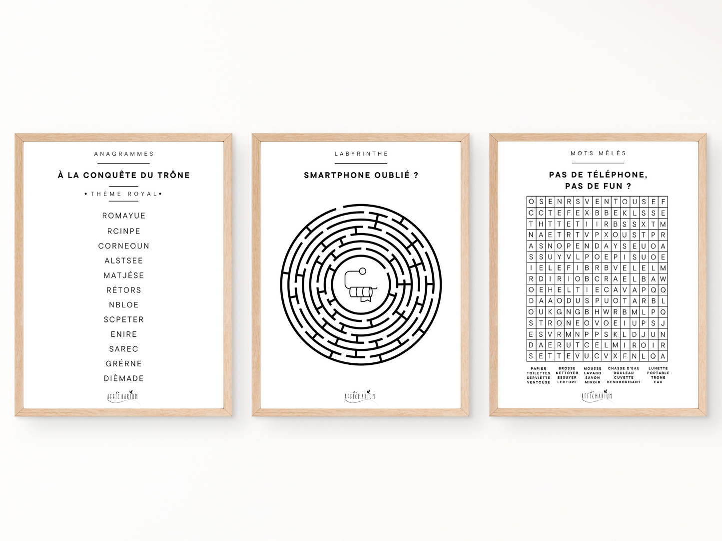Affiches toilettes - LOT DE 3