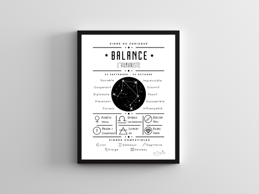 Affiche signe astro Balance