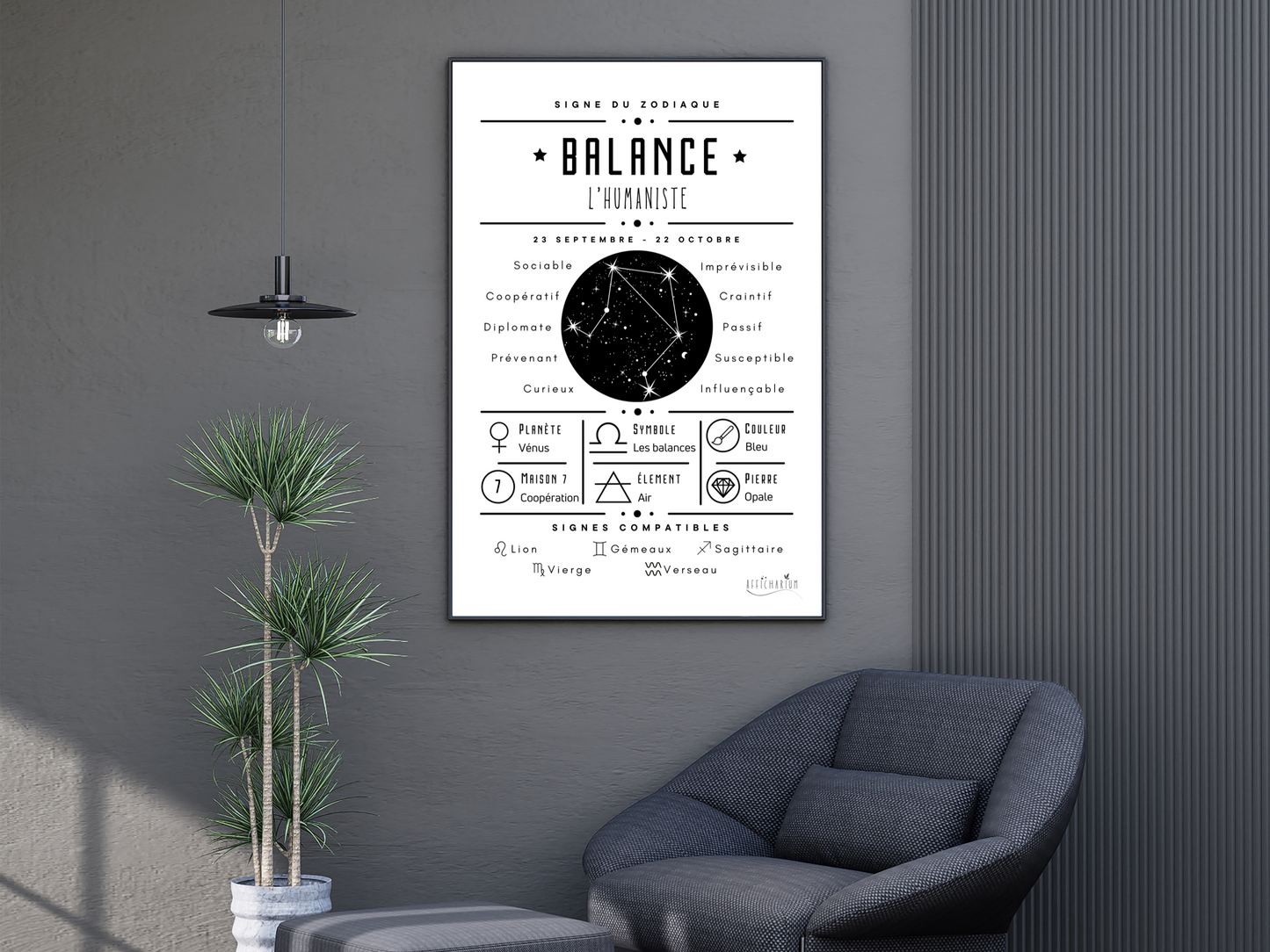 Affiche signe astro Balance