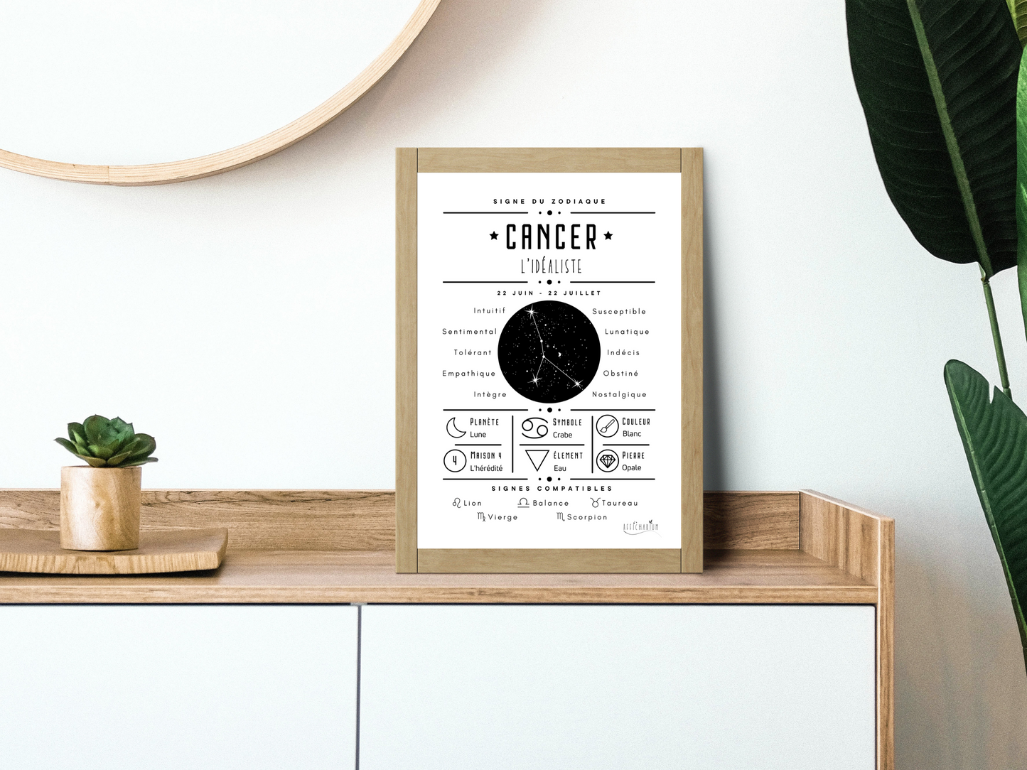 Affiche signe astro Cancer