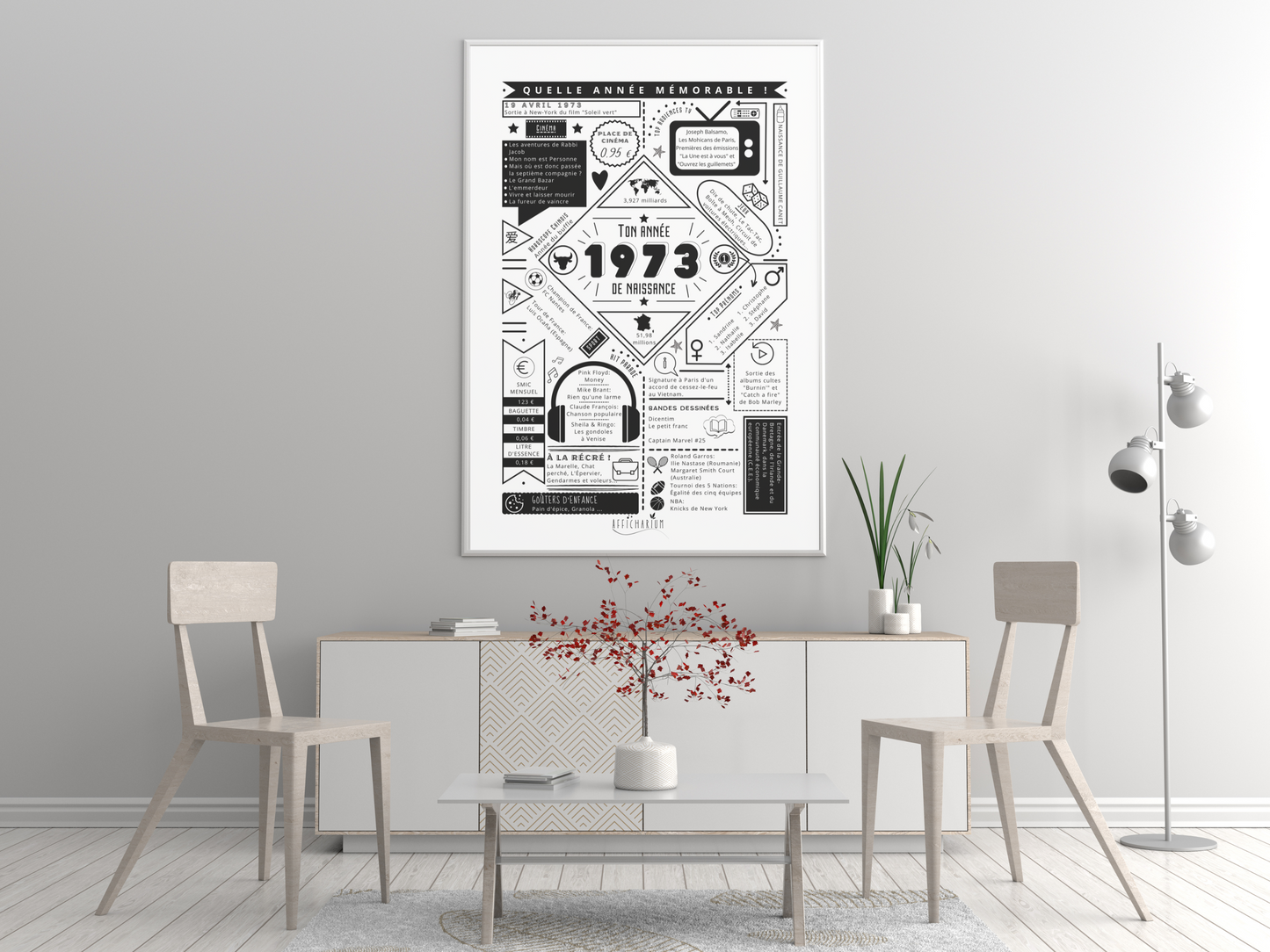 Affiche 1973 année de naissance