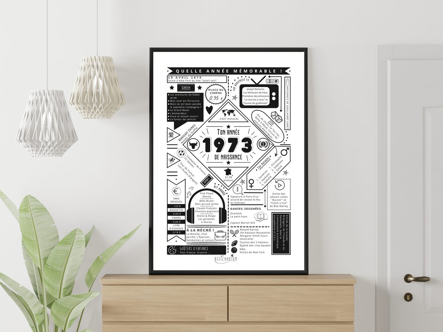Affiche 1973 année de naissance